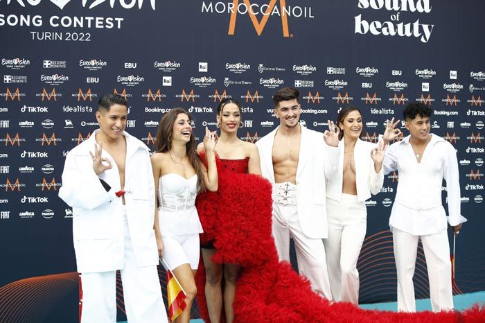 La delegación española en la fiesta de inauguración de Eurovisión