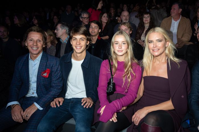 Valeria Mazza con su hija en el front row de la MBFW de Madrid en febrero de 2024