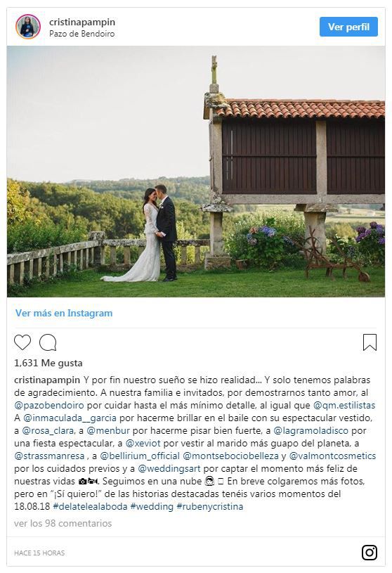 El espectacular 'sí, quiero' de Cristina Pampín, reportera de TVE