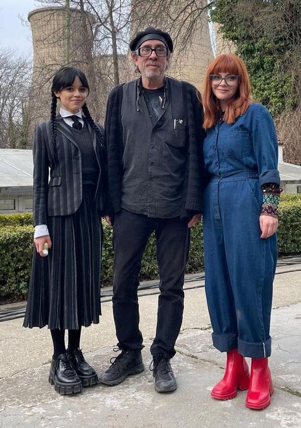 Jenna Ortega, Tim Burton y Christina Ricci