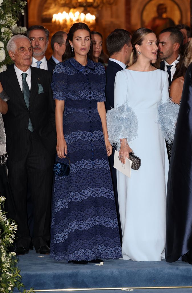 Alessandra de Osma y Ekaterina, mujeres de Christian y Ernst August de Hannover en la boda de Teodora de Grecia