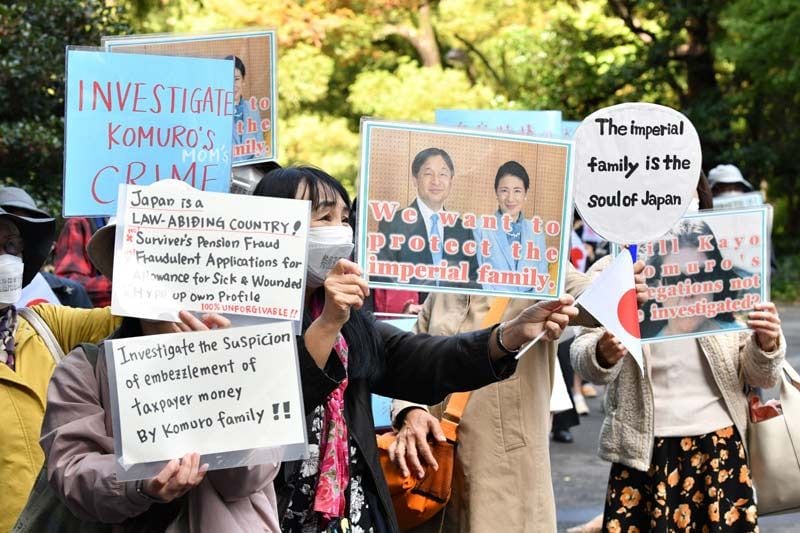 Protestas por la boda de Mako de Japón