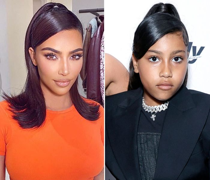 North West con el mismo peinado que su madre, Kim Kardashian