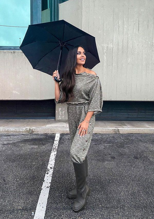 Cristina Pedroche con look de lluvia