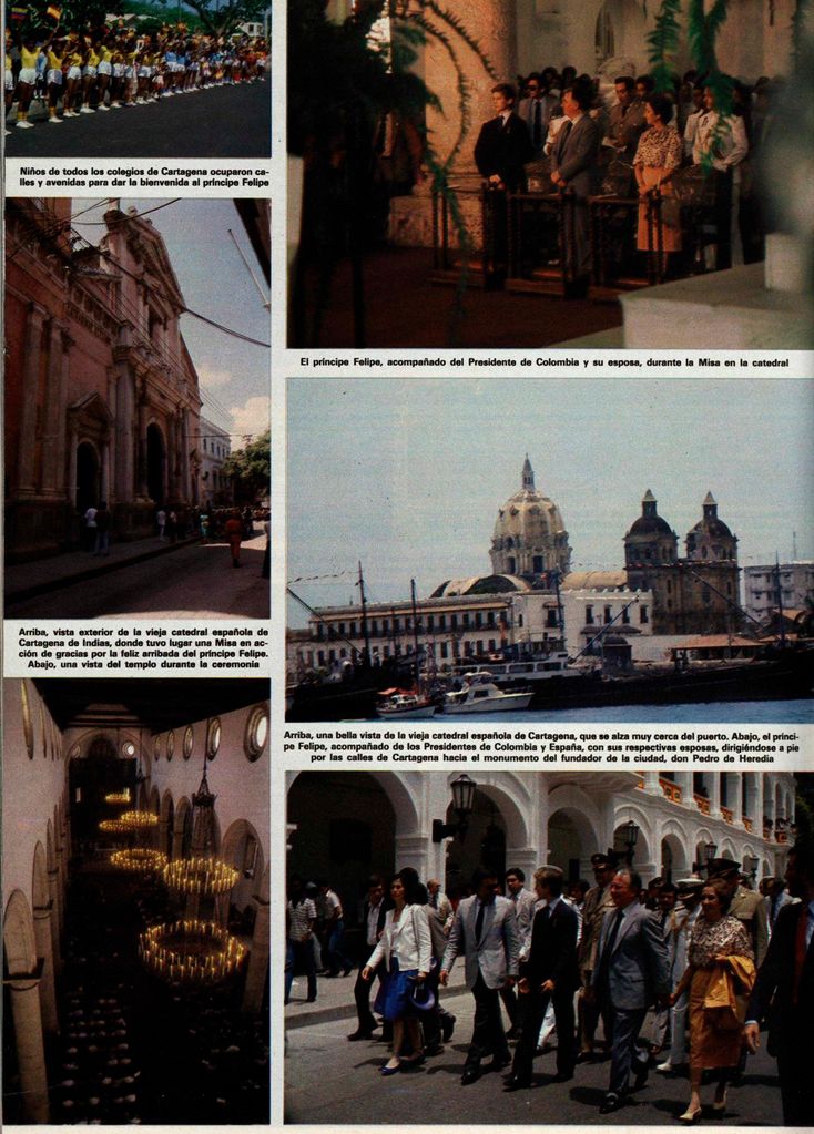 Junio 1983. Cartagena, Colombia. Primer viaje en solitario del príncipe de Asturias, Felipe de Borbón.