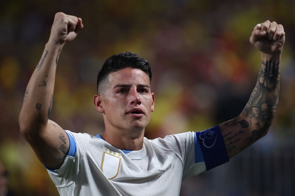 James Rodríguez celebró el pase de Colombia a la final de la Copa América.