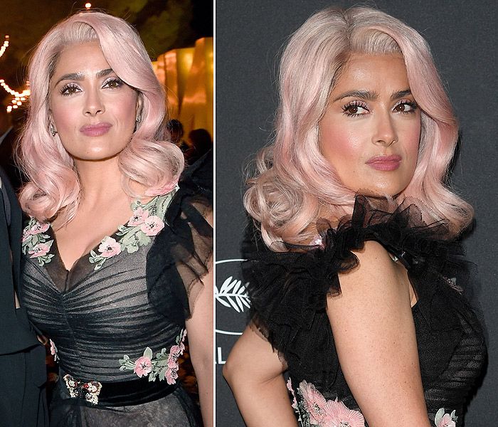 Salma Hayek pelo rosa