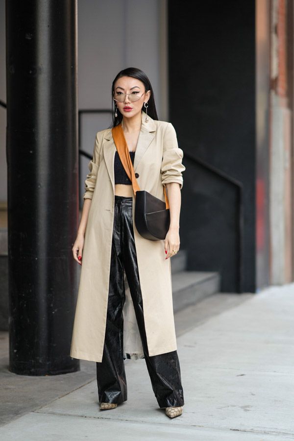 pantalon cuero trench