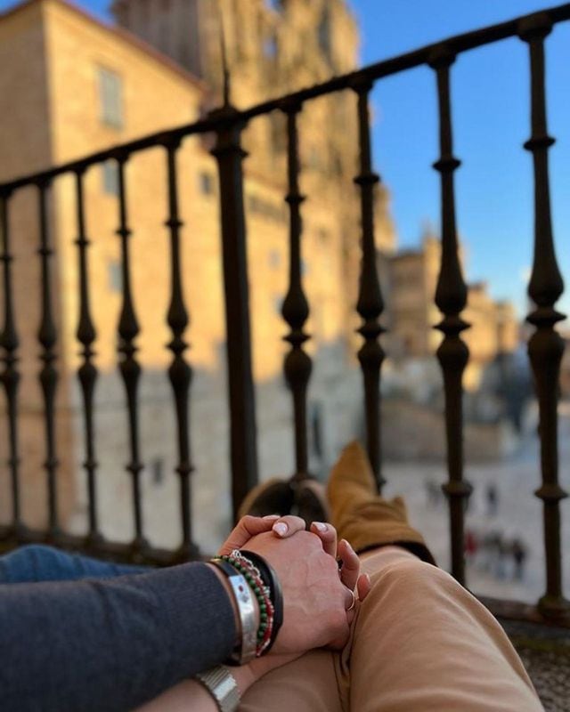 Patricia Pardo y Christian Gálvez en Santiago de Compostela