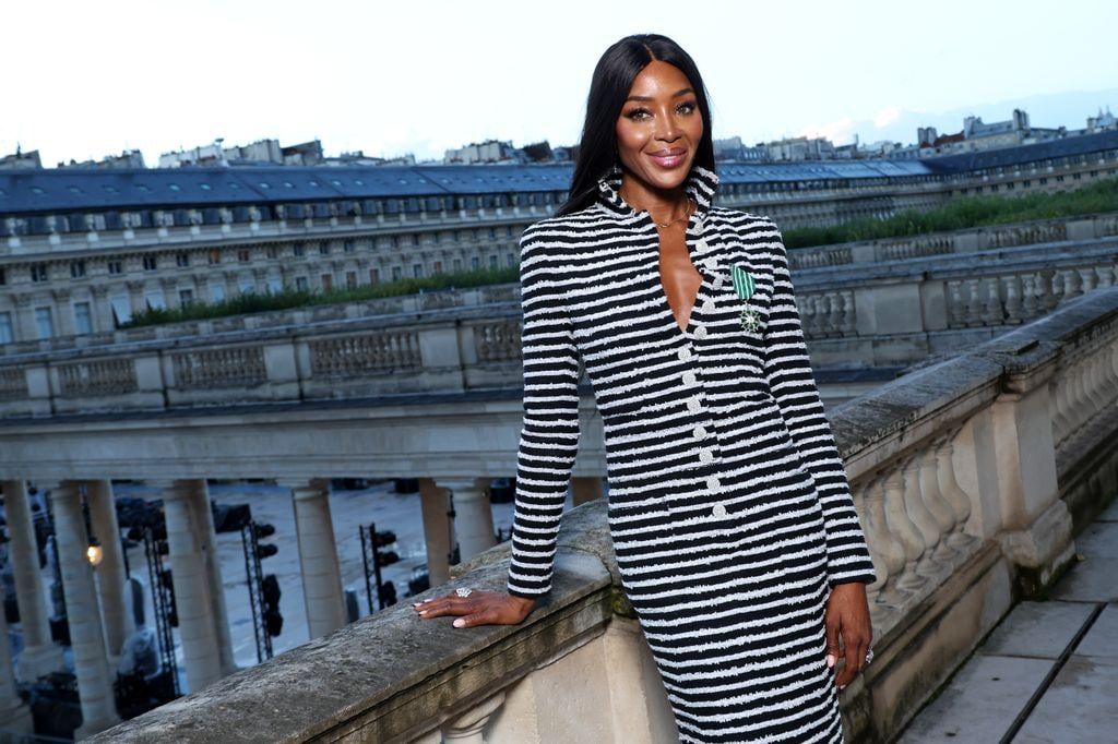 Naomi Campbell at the ceremony in which she received the Insignia of Knight of the Order of Arts and Letters in Paris