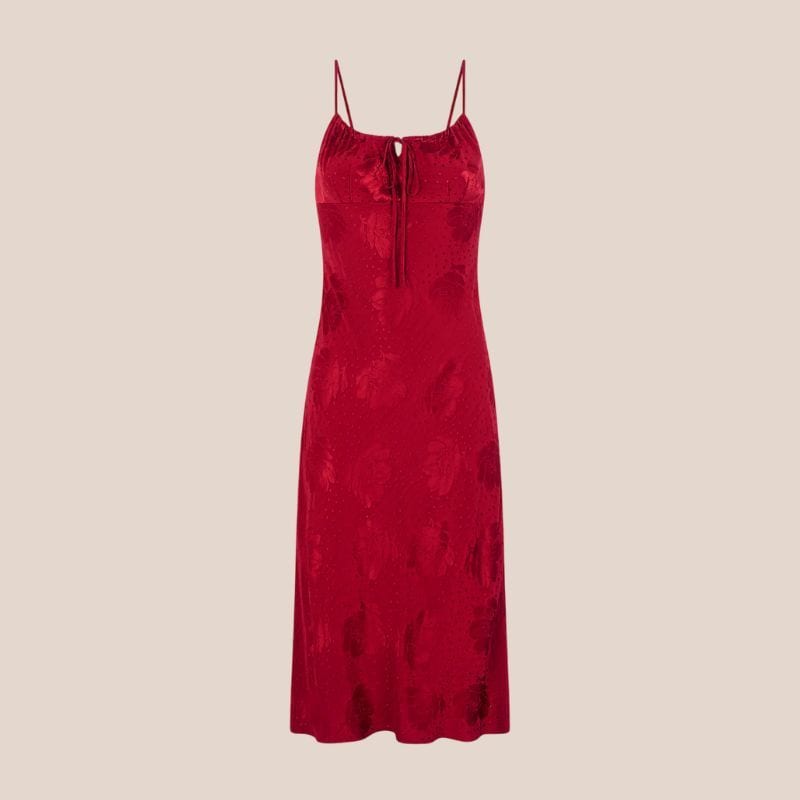 slip dress rojo