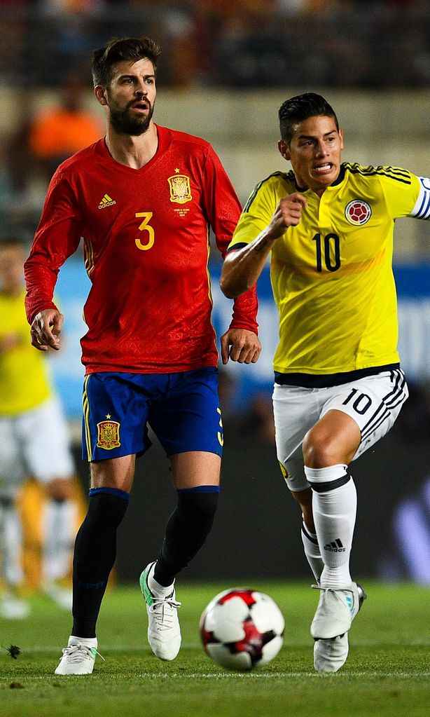 Gerard Piqué y James Rodríguez