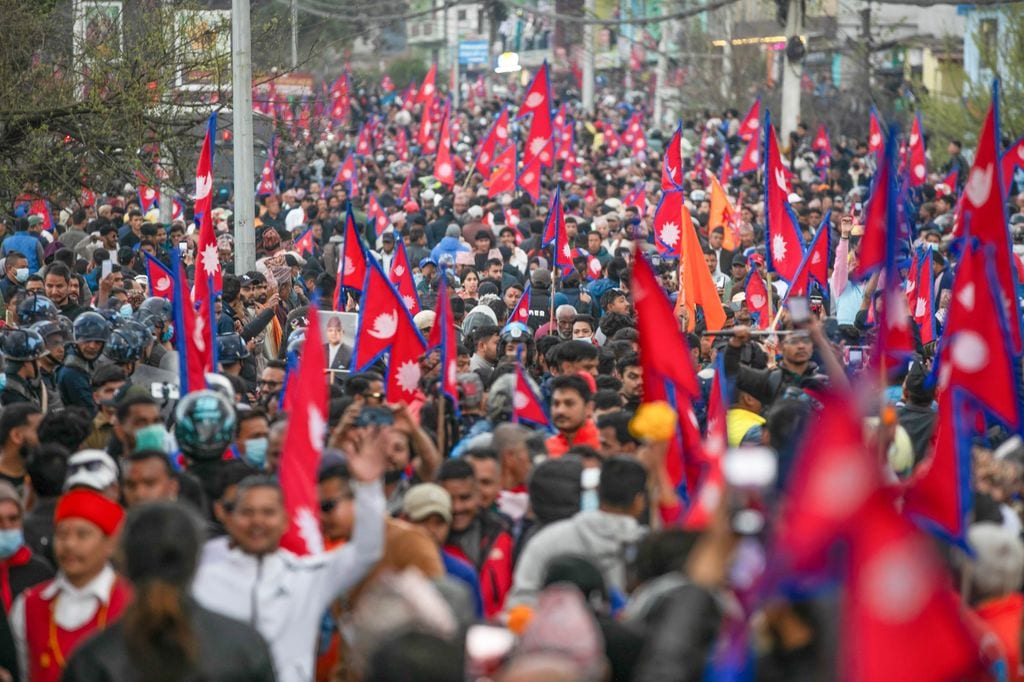 Imágenes de las manifestaciones en Nepal por el regreso del último rey