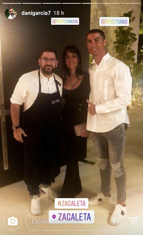 Georgina Rodríguez, Cristiano Ronaldo y el cocinero Dani García