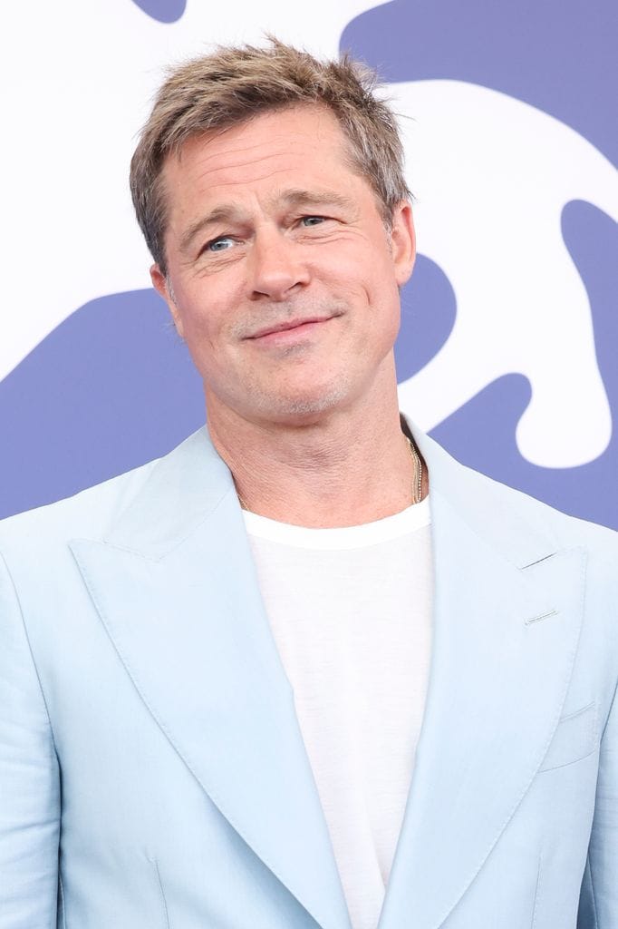 VENICE, ITALY - SEPTEMBER 01: Brad Pitt attends the "Wolfs" photocall during the 81st Venice International Film Festival at Palazzo del Casino on September 01, 2024 in Venice, Italy. (Photo by Stefania D'Alessandro/WireImage)