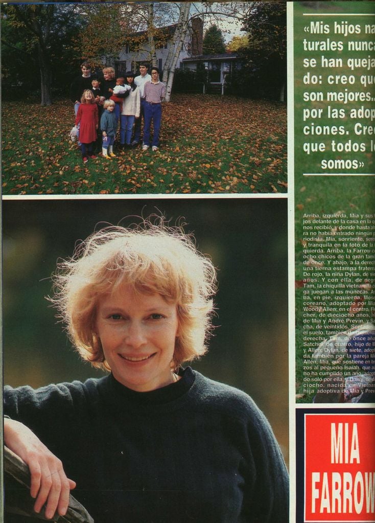 Mia Farrow habla en ¡HOLA! en noviembre de 1992