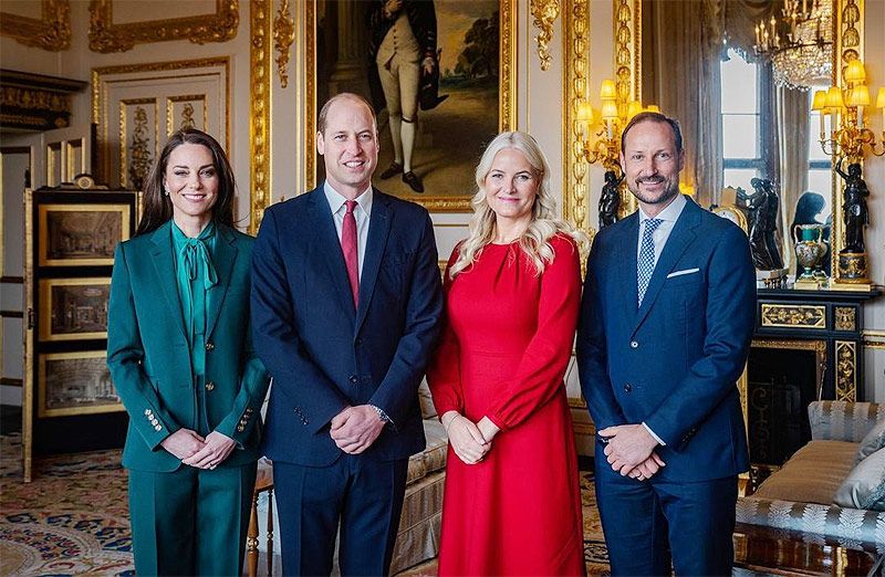 Los príncipes de Gales con Haakon y Mette-Marit de Noruega