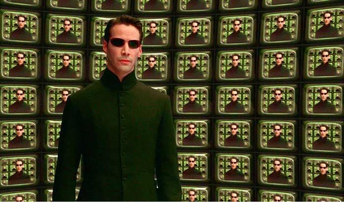 Keany Reeves en un fotograma de Matrix