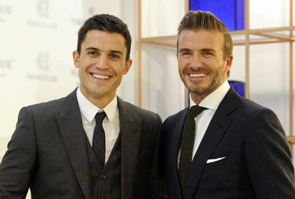 David Beckham y Álex González, juntos en Madrid
