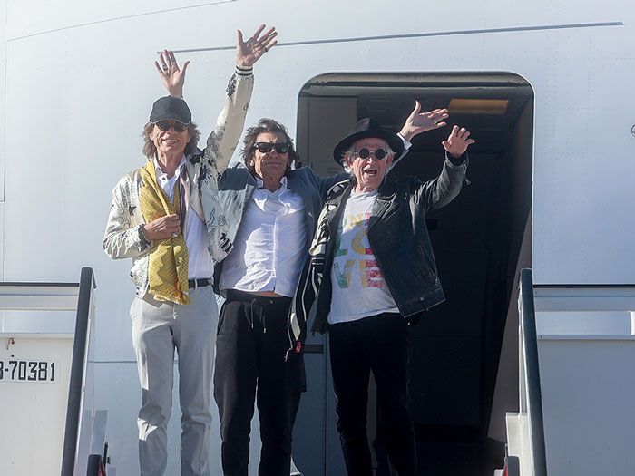 Imagen de los Rolling Stones llegando a España 