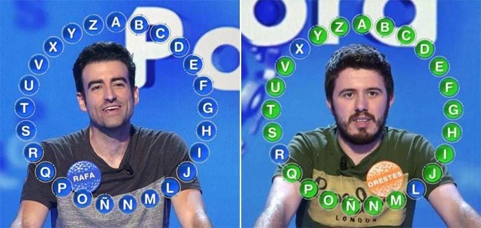 Rafa y Orestes en Pasapalabra en Telecinco