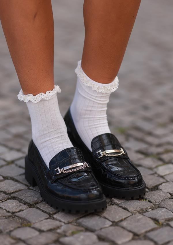 mocasines calcetines blancos