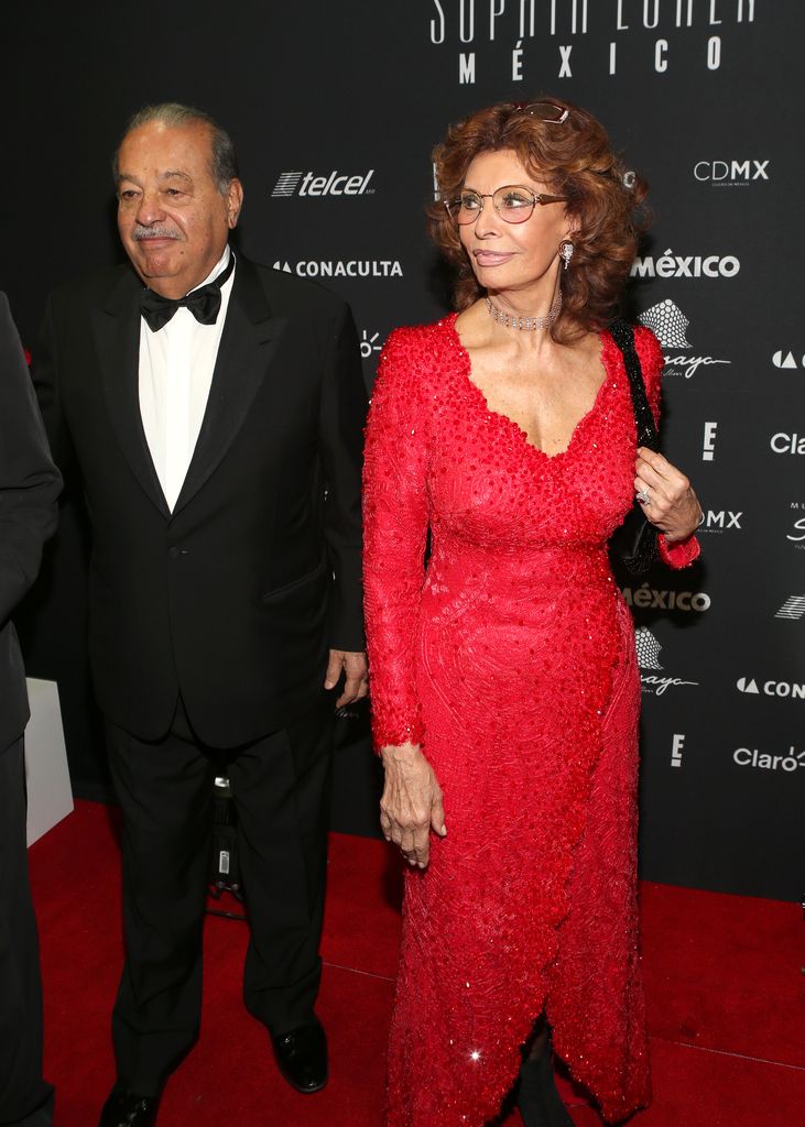 Carlos Slim y Sophia Loren