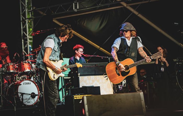 Johnny Depp y Jeff Beck en un concierto