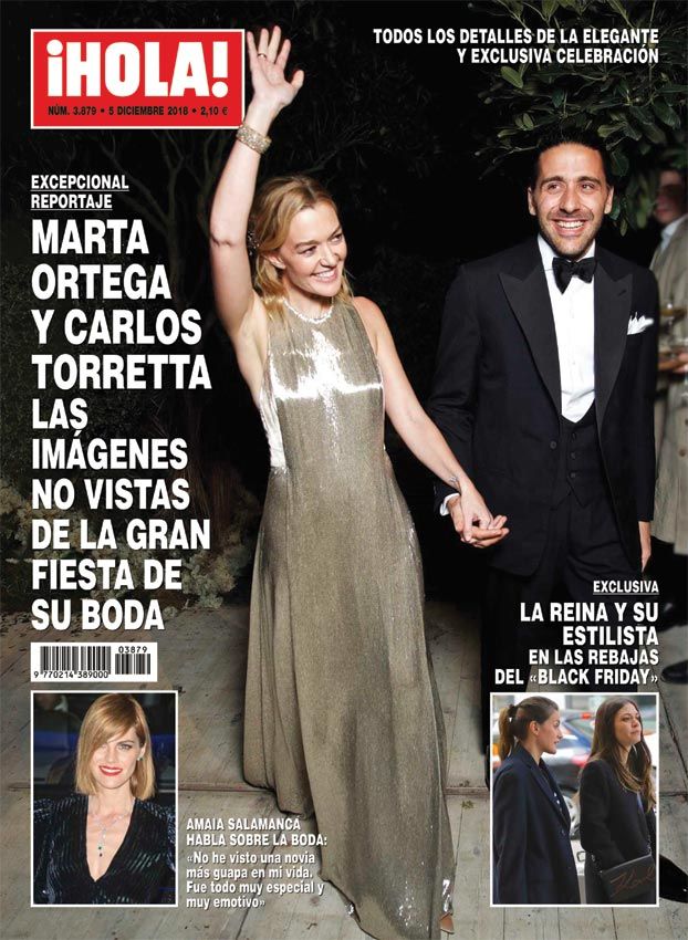 Portada de la revista ¡HOLA! con la boda de Marta Ortega y Carlos Torretta