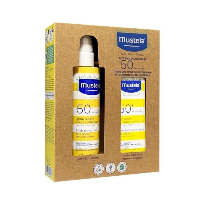 Pack Spray Solar y Leche Solar Facial de Mustela