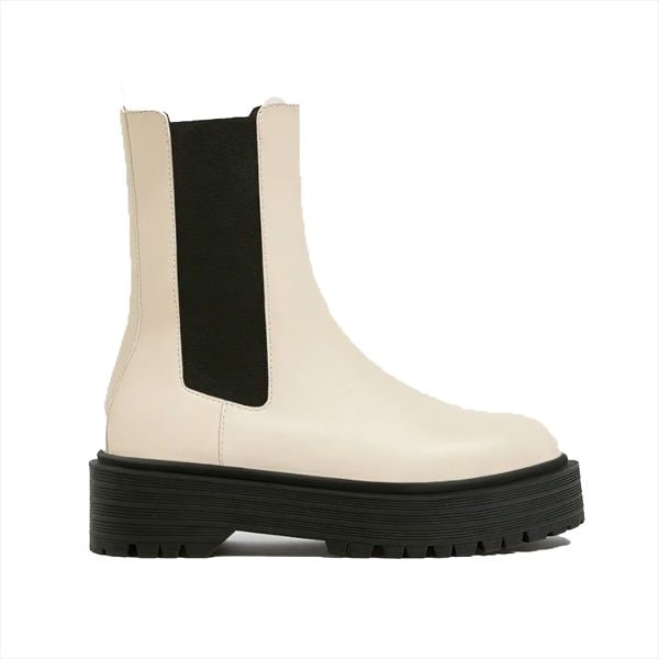 botines blancos chelsea pull and bear