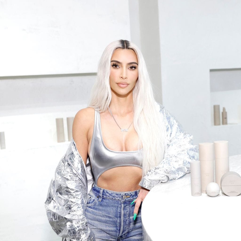 Kim Kardashian visits the SKKN by KIM holiday pop-up store at Westfield Century City Mall