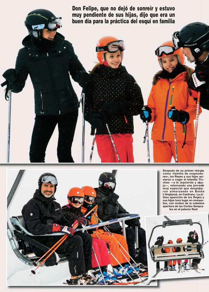 Los reyes Felipe y Letizia en la nieve HOLA