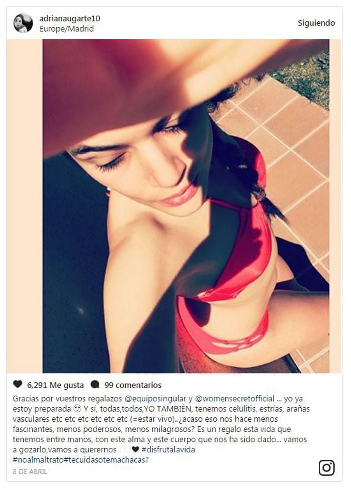 Adriana Ugarte y su reivindicativo posado en bikini