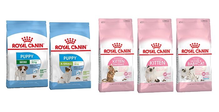 Alimentos Royal Canin para cachorros y gatitos