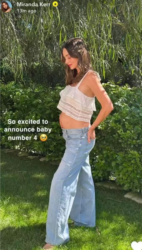 Miranda Kerr anuncia su cuarto embarazo