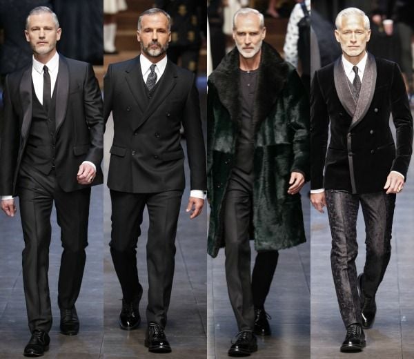 Los silver foxes del reciente desfile menswear de Dolce & Gabbana en Milán. 