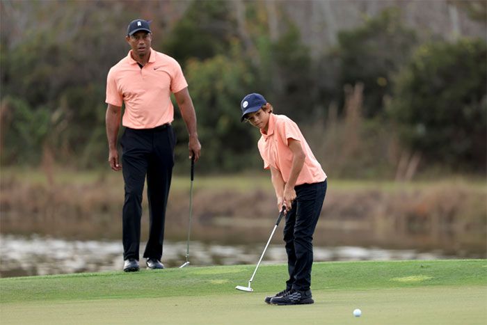 Tiger Woods y su hijo Charlie