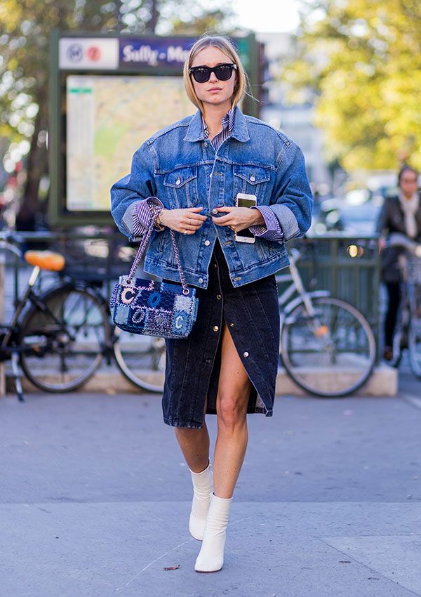 look doble denim cazadora vaquera jeans zara mango