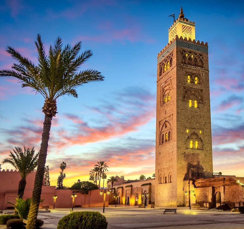 Mezquita de Koutoubia al amanecer, Marrakech