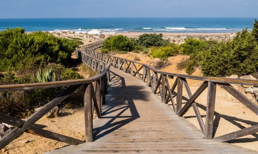 Playa de La Barrosa en Sancti Petri, Cadiz