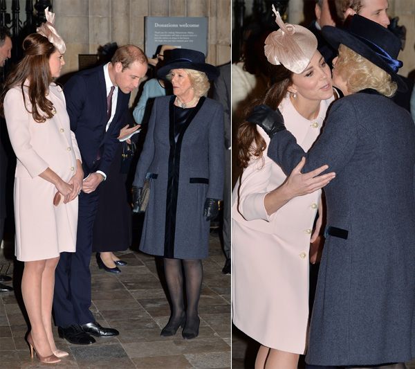 Los duques de Cambridge se han mostrado muy cariñosos con la mujer del príncipe Carlos, a quien han saludado cariñosamente a su llegada
