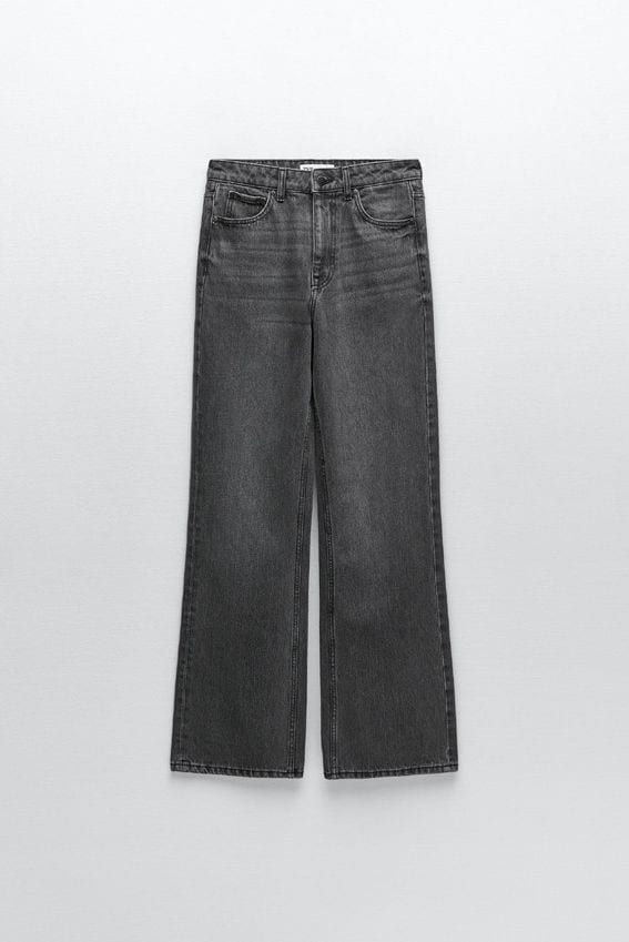 Jeans ZW The 90's Wide Leg en color gris vigoré de Zara