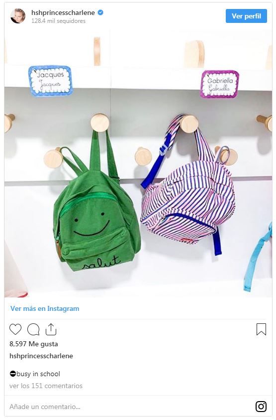 Las simpáticas mochilas de Jacques y Gabriella de Mónaco