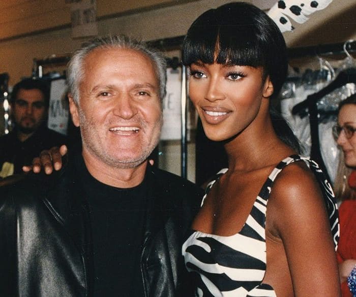 Gianni Versace y Naomi Campbell juntos