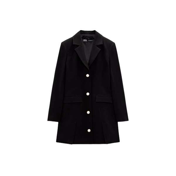 vestido negro blazer zara