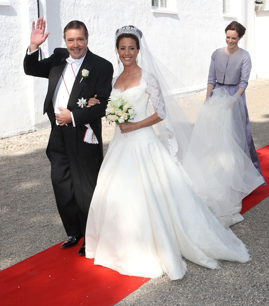 Marie Cavallier en su boda con el príncipe Joaquín