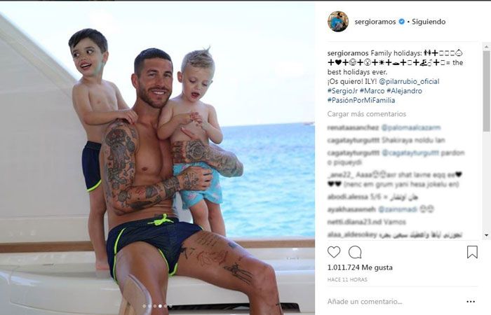 Sergio Ramos y sus hijos