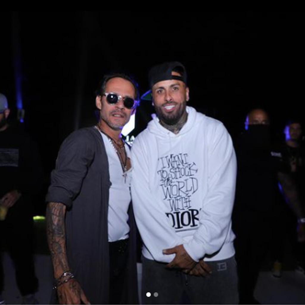 Nicky Jam y Marc Anthony celebrando el 40 cumpleaños de Nicky