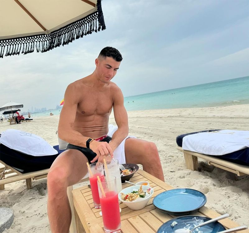 Cristiano Ronaldo, de vacaciones con Georgina